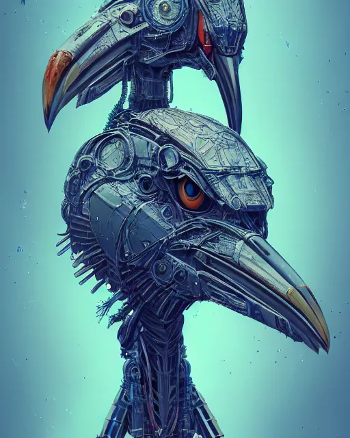 Prompt: portrait of shoebill - stork - mecha - carrion crawler, intricate abstract. intricate artwork, by tooth wu, wlop, beeple, dan mumford. concept art, octane render, trending on artstation, greg rutkowski very coherent symmetrical artwork. cinematic, key art, hyper realism, high detail, octane render, 8 k, iridescent accents