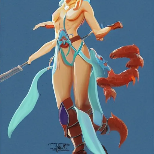 Image similar to character of breath of fire 4 by the artist Max Berthelot. Rendering the full body character . Sharp focus, full of details, by jenny harder and Jason Nguyen , art book, trending on artstation and Pinterest