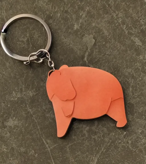 Image similar to keychain of a bear and a salmon