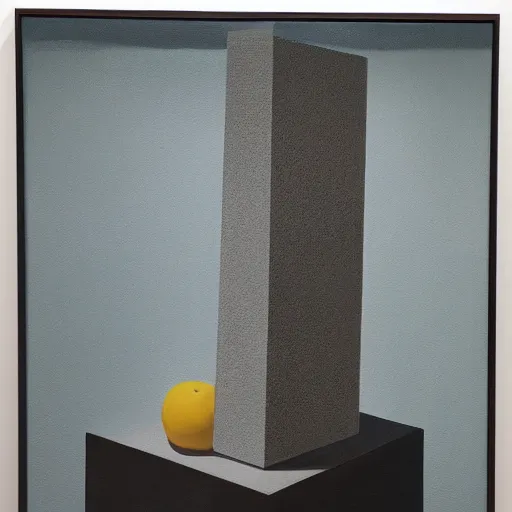 Image similar to painting of an abstract sculpture still life by the caretaker and tadao ando