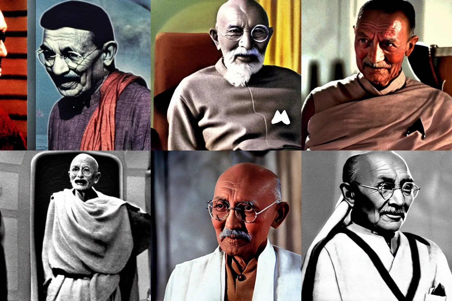 Prompt: Ghandi in Star Trek tv series 70s