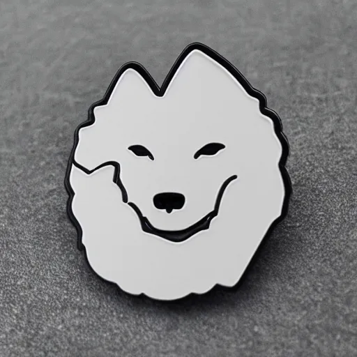 Image similar to retro minimalistic clean wolf enamel pin