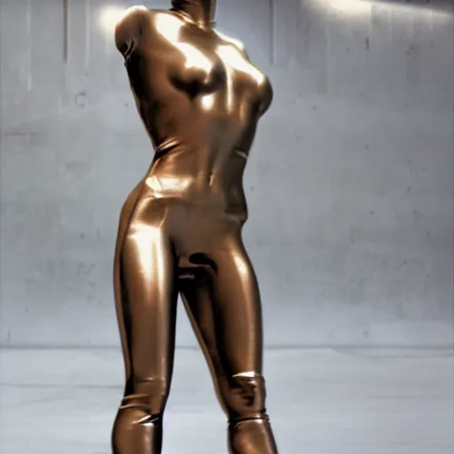Image similar to beautiful German female cyborg with ultra realistic body sculpted by Richard Serra from Venus