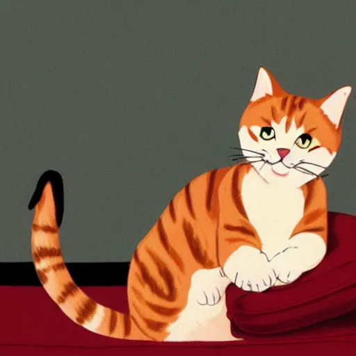 Image similar to cat sitting on sofa by tex avery