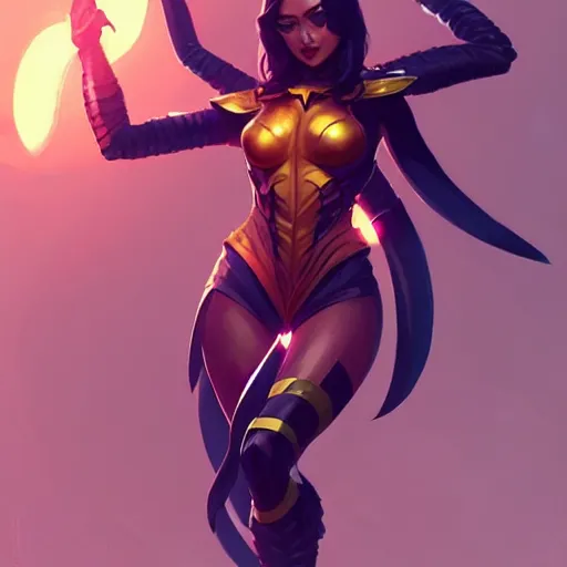 Image similar to beautiful scorpion woman character, confident pose, sharp focus, illustration, highly detailed, concept art, matte, trending on artstation, anime, comics, marvel, art by wlop and artgerm and greg rutkowski, h 6 4 0