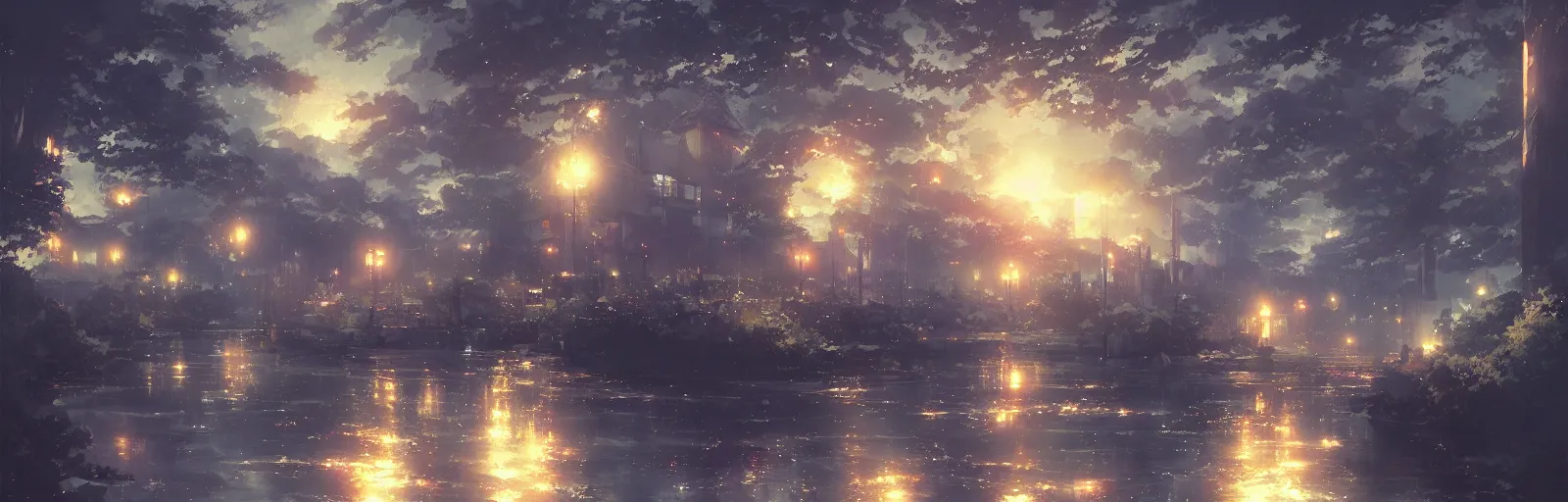 Image similar to anime kyoto animation key by greg rutkowski night ultrahd fantastic details