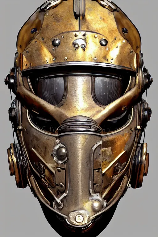 Image similar to steampunk helmet fantasy art mask robot ninja stylized digital illustration sharp focus, elegant intricate digital painting artstation concept art global illumination ray tracing advanced technology chaykin howard and campionpascale and cooke darwyn and davis jack