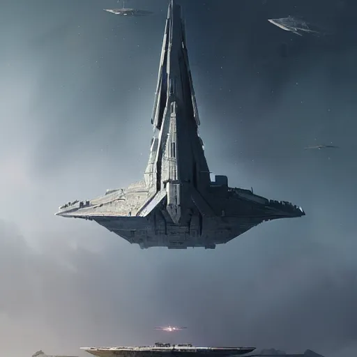 Image similar to concept art of an star destroyer by greg rutkowski