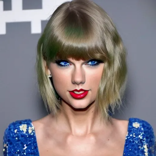 Image similar to taylor swift with green hair