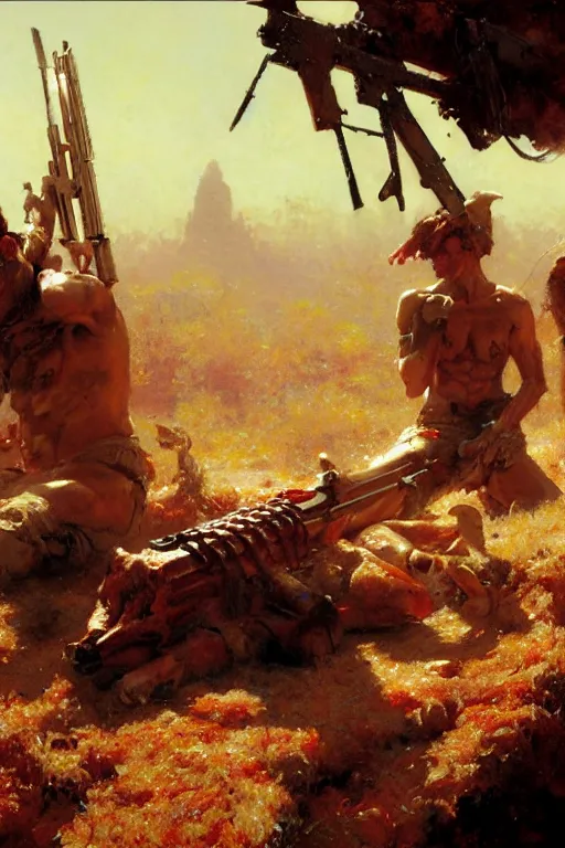 Image similar to gun made of meat and bone, painting by gaston bussiere, craig mullins, greg rutkowski, yoji shinkawa