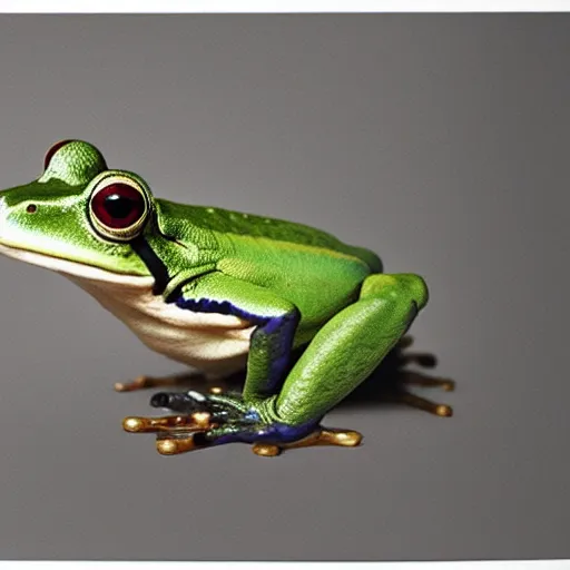 Image similar to portrait of greninja - frog hybrid, head and shoulders shot, by annie leibovitz, portrait of a man, studio lighting