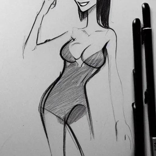 Image similar to milt kahl sketch of victoria justice with kim kardashian body