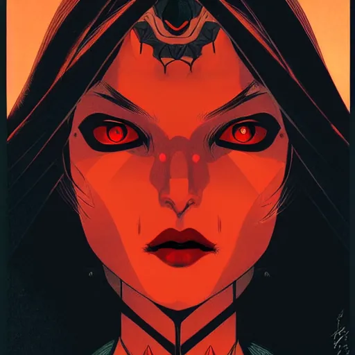 Prompt: beautiful vampire queen, symmetrical face, evil, closeup, cinematic, dramatic, powerful, super detailed and intricate, by koson ohara, by darwyn cooke, by greg rutkowski, by satoshi kon
