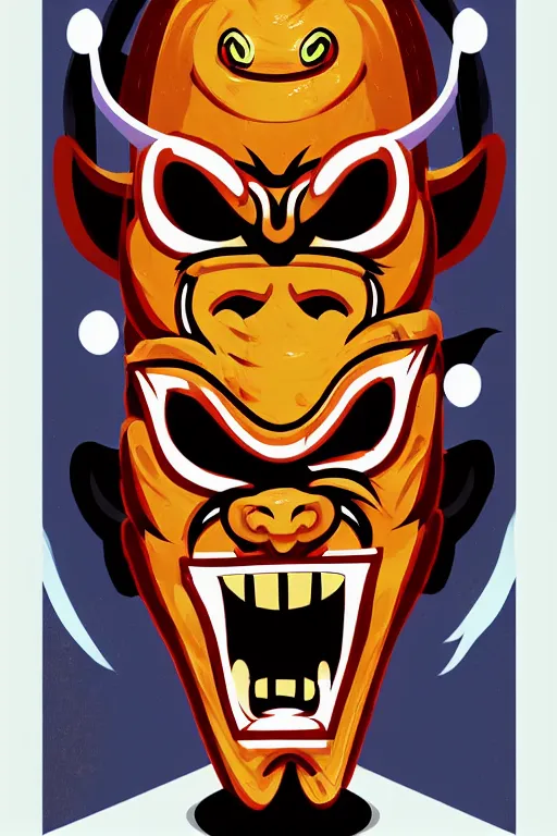 Image similar to guy wearing oni mask and bring skateboard. pop art, no duplicate image, glowing lights, ultra details, digital painting, artstation, concept art, smooth, sharp focus, illustration, intricate details, art by richard hamilton and mimmo rottela, pixels art by kirokaze and paul robertson