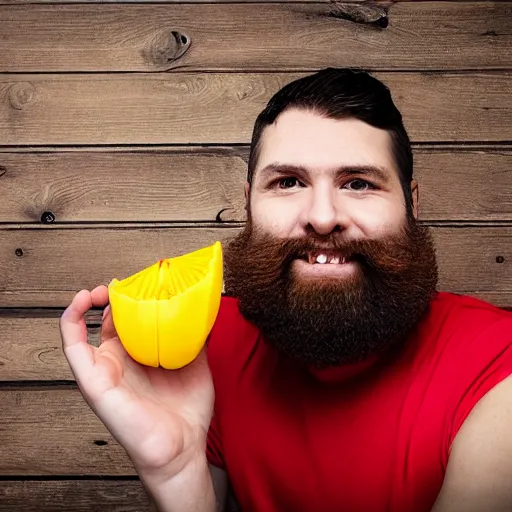 Image similar to man with beard holding a patty pan, photo