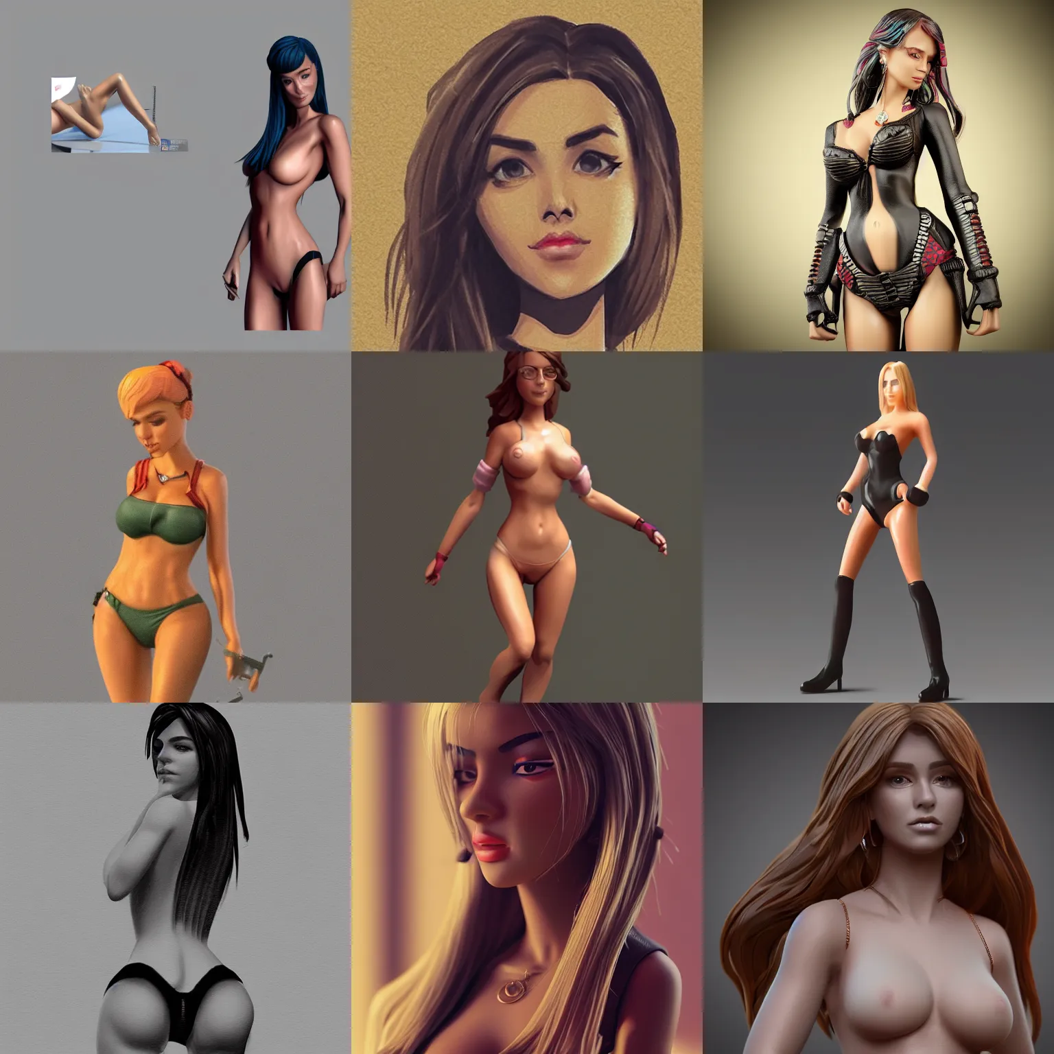 Prompt: a minature of a hot girl from instagram, trending on artstation, 8k