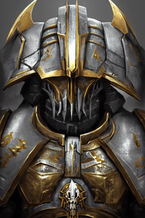 Image similar to armor portrait heros warhammer 4 0 k horus heresy fanart - the primarchs emperor by johannes helgeson animated with vfx concept artist & illustrator global illumination ray tracing hdr fanart arstation zbrush central hardmesh 8 k octane renderer comics stylized