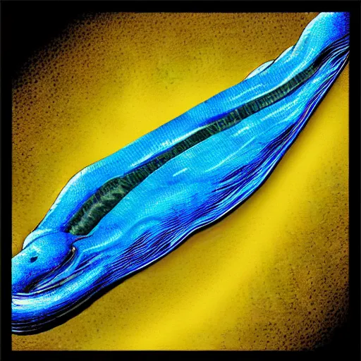 Image similar to digital art of a surreal electric eel