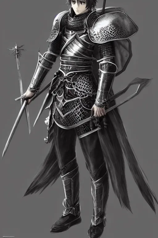Prompt: A full body portrait of a male Knight of the Wind, long black hair, Akihiko Yoshida, concept art, very detailed, tone mapping, matte