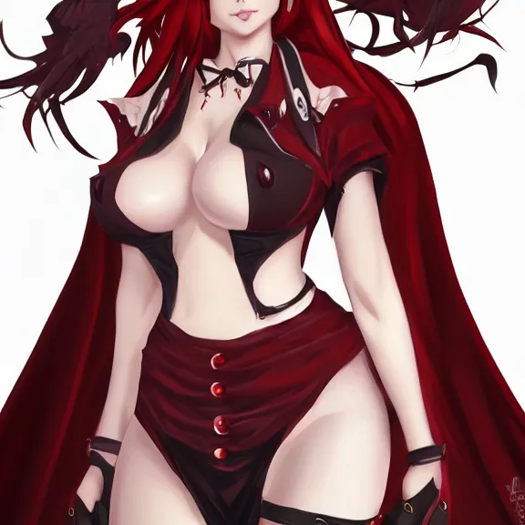 Prompt: christina rene hendricks as a highschool dxd demon character, body covered, d & d, fantasy, highly detailed, digital art, trending on artstation, smooth, sharp focus, illustration, art by peter tang and artgem