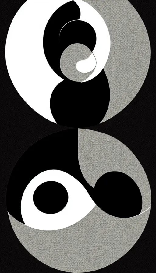 Prompt: Abstract representation of ying Yang concept, by burns jim