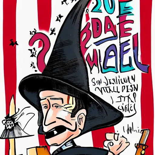 Prompt: 2020 Presidental Debates where Joe Biden wears a witch hat