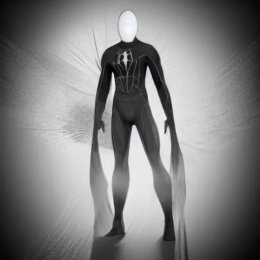 Image similar to black spider - man suit with white web lining, cinematic, volumetric lighting, realistic, hyperdetailed, photorealistic, photograph