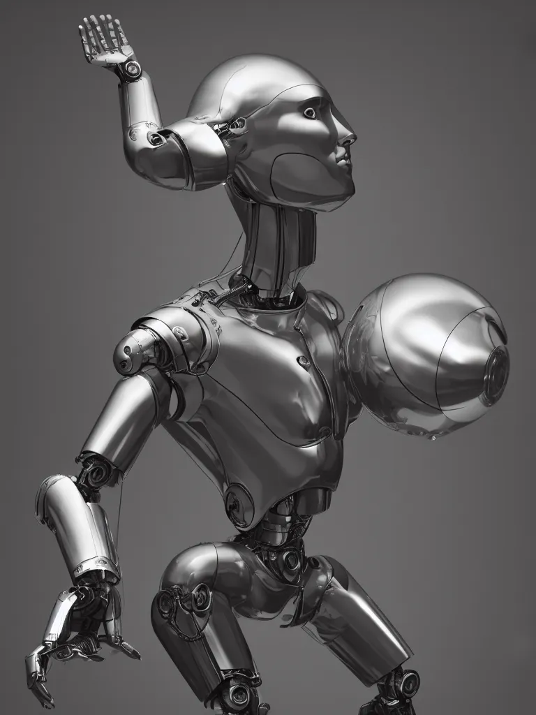 Prompt: The Discobolus of Myron as an I Robot, by mario feng, ray tracing, master shot, octane render, 8k, ultra hd, perfect light