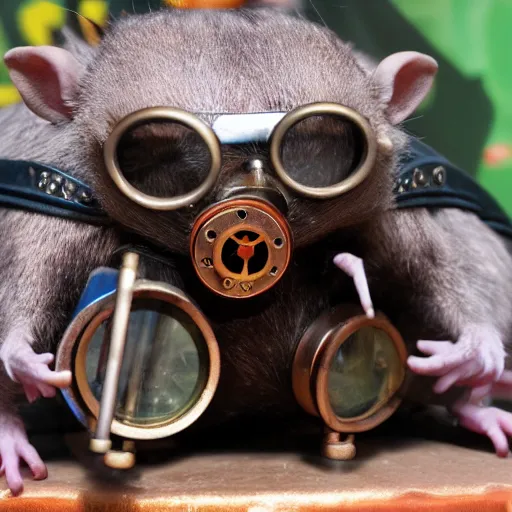 Prompt: a rat with steampunk googles, from NCSOFT