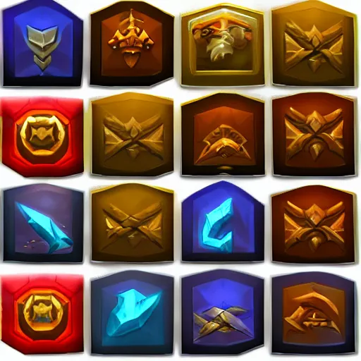 Image similar to complete icon set for a Blizzard Warcraft game