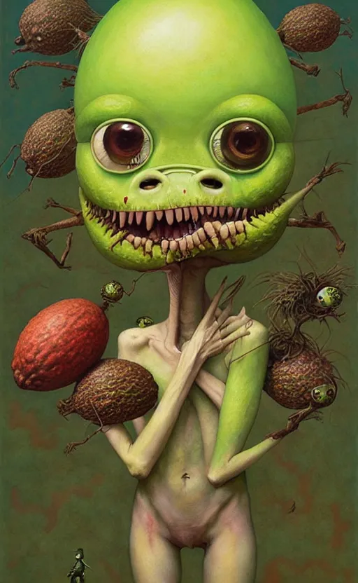 Image similar to imaginative anthro avocado creature painting by chiara bautista, beksinski and norman rockwell and greg rutkowski weta studio, tom bagshaw and lucasfilm