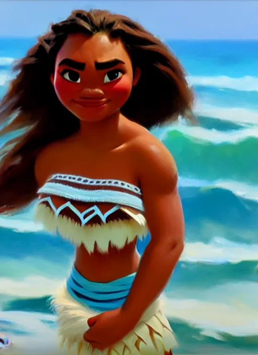 Image similar to moana, soft natural light, stillframe, greg manchess