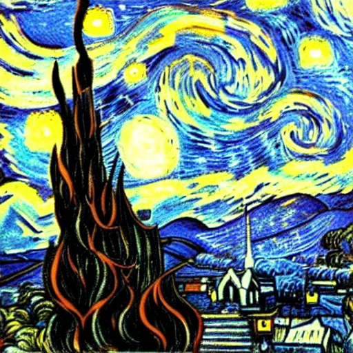 Image similar to weary traveller wandering through an alien world, by van gogh, 4 k, beautiful, cinematic dramatic