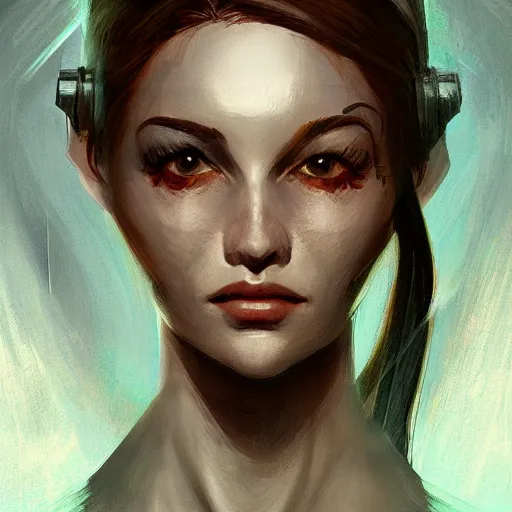 Image similar to concept art of scifi scientist by jama jurabaev, brush stroke, trending on artstation, upper half portrait, symmetry, headpiecehigh quality, extremely detailed