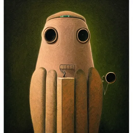 Image similar to a portrait of a character by Shaun Tan