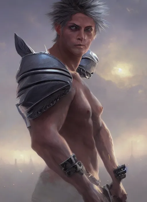 Image similar to upper body portrait of a keyboard warrior from final fantasy live action, holding a keyboard, award winning, masterpiece digital painting by greg rutkowski, alex grey, artstation, 4 k wallpaper,