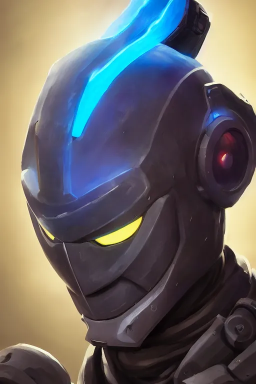 Image similar to epic mask helmet robot ninja portrait stylized as fornite style game design fanart by concept artist gervasio canda, behance hd by jesper ejsing, by rhads, makoto shinkai and lois van baarle, ilya kuvshinov, rossdraws global illumination radiating a glowing aura global illumination ray tracing hdr render in unreal engine 5