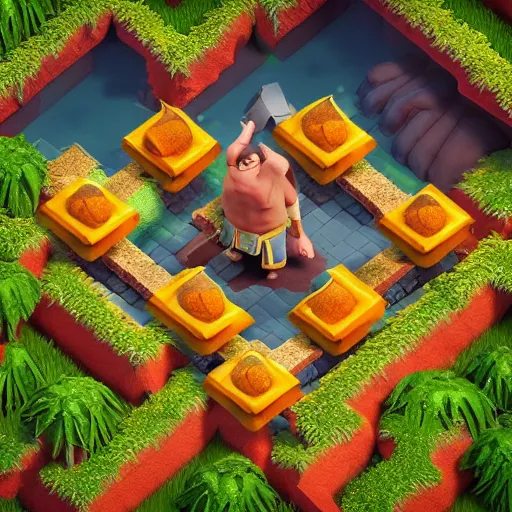 Image similar to “clash of clans papaya, UHD, hyperrealistic render, 4k”