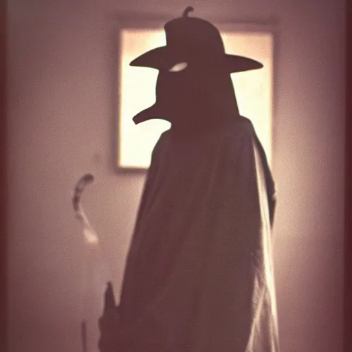 Image similar to 3 5 mm photo of a plague doctor, portrait