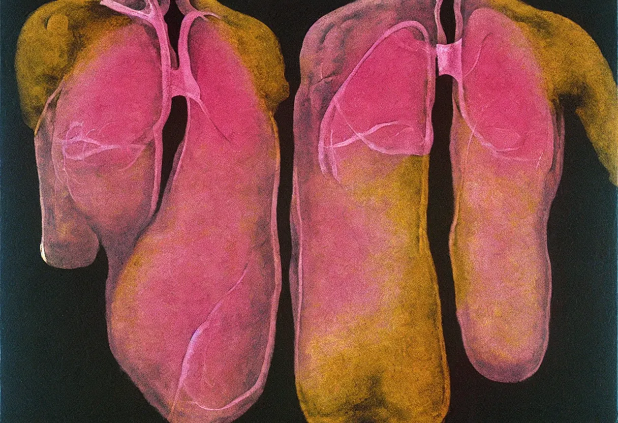 Prompt: lungs, art by francis bacon
