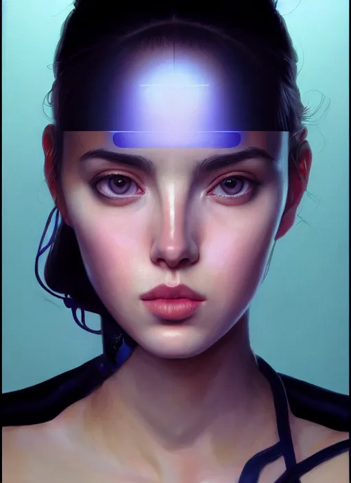 Image similar to hyper realistic zoomed out portrait of ana de armas in the fifth element, by hsiao ron cheng, ngai victo, nivanh chanthara jean delville wlop and dougherty patrick, trending on artstation, soft light