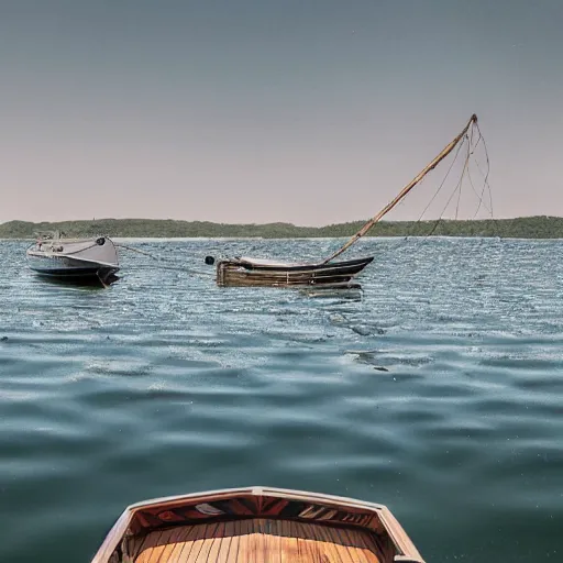 Prompt: a boat made out of glass, 4k, photography