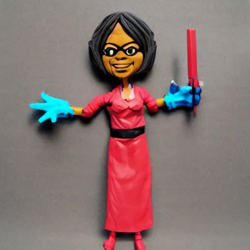 Prompt: maya angelou cosplay architect, stop motion vinyl action figure, plastic, toy, butcher billy style