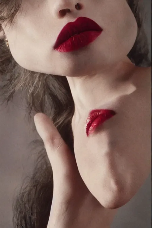 Image similar to margiela campaign featuring amy rose as a female cowgirl, long eyeslashes, big juicy lips, big seductive eyes