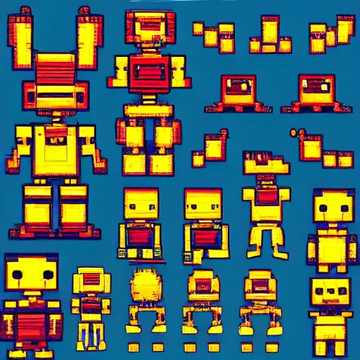 Image similar to robot boy running sprite 2 d animation pixel art, running animation sheet 1 2 8 x 1 2 8