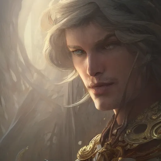 Image similar to Leif GW Persson, closeup, D&D, fantasy, intricate, elegant, highly detailed, digital painting, artstation, concept art, matte, sharp focus, illustration, hearthstone, art by Artgerm and Greg Rutkowski and Alphonse Mucha