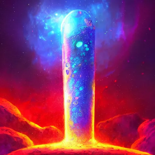 Image similar to a cosmic lava lamp, dynamic lighting, fantasy concept art, trending on art station, stunning visuals, creative, cinematic, ultra detailed