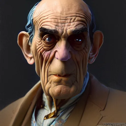 Prompt: exaggerated tiny abe vigoda, fantasy, d & d, intricate, detailed, by by alphonse mucha, adolfo hohenstein, alice russell glenny, stanley artgerm lau, greg rutkowski, detailed, trending on artstation, trending on artstation, smooth