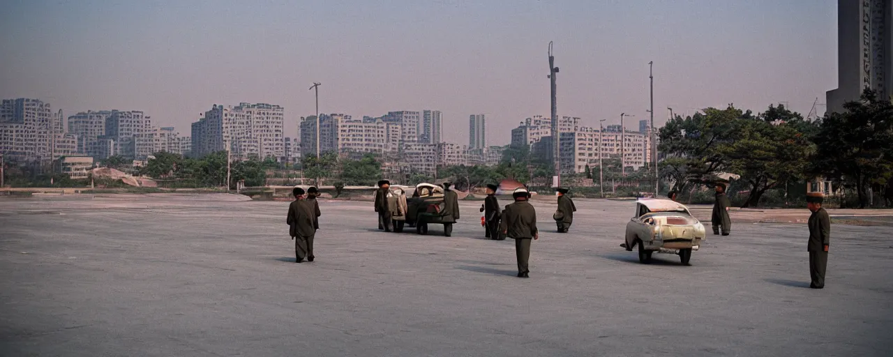 Image similar to pyongyang, north korea, national geographic, canon 5 0 mm, cinematic lighting, photography, retro, film, kodachrome