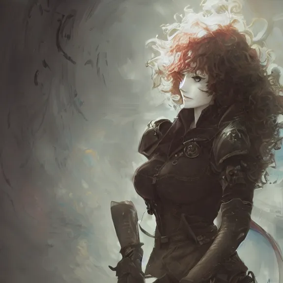 Image similar to christina hendricks!!! goth, tankoban, 4 k, tone mapping, akihiko yoshida, james jean andrei riabovitchev marc simonetti, yoshitaka amano, long hair, curly, h. hydrochaeri